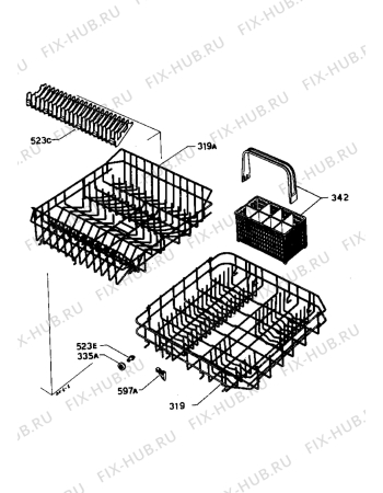 Взрыв-схема посудомоечной машины Castor C604D - Схема узла Baskets, tubes 061