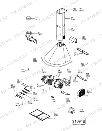 Схема №1 208355404716 2937999 с изображением Руководство для вытяжки Whirlpool 488000536500