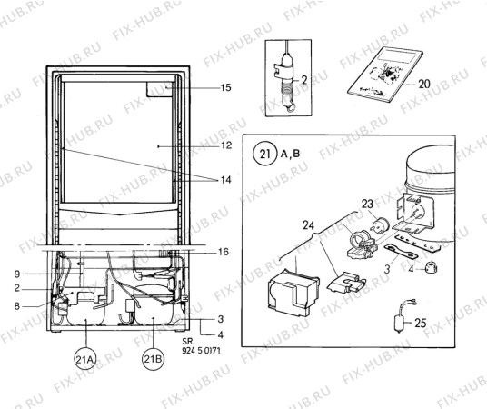 Взрыв-схема холодильника Electrolux ER3417B - Схема узла C10 Cold, users manual