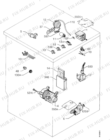 Взрыв-схема стиральной машины Zanussi FLS974 - Схема узла Electrical equipment