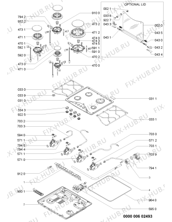 Взрыв-схема плиты (духовки) Whirlpool AKS337IX (F093468) - Схема узла