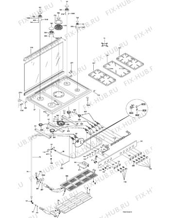 Взрыв-схема плиты (духовки) Aeg C9500G-CMI - Схема узла Section 1