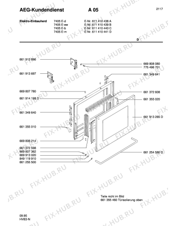 Взрыв-схема плиты (духовки) Aeg COMP. 7405E-M - Схема узла Section4