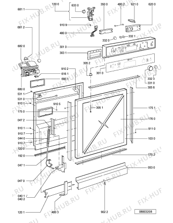 Схема №1 GSFH 1598/1 IN с изображением Панель для посудомоечной машины Whirlpool 481231018948