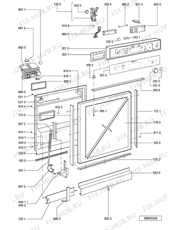 Схема №1 ADP 4962 WH с изображением Дверка для посудомоечной машины Whirlpool 481244010759