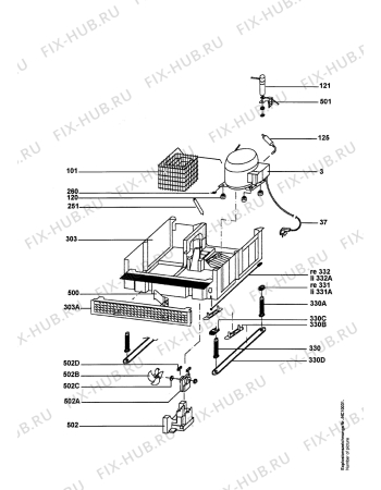 Взрыв-схема холодильника Juno JGU6425 - Схема узла Functional parts