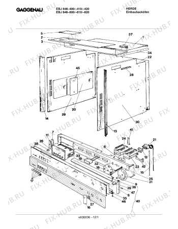 Схема №6 EB846920RK с изображением Планка для плиты (духовки) Bosch 00291092