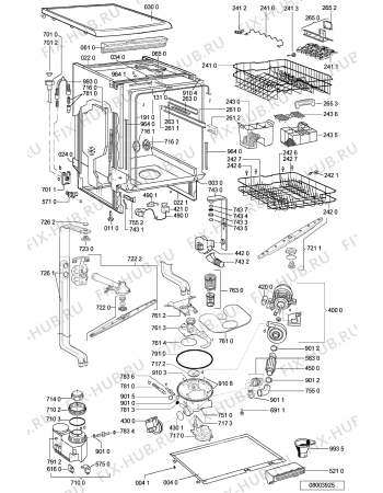 Схема №1 ADP 6830 WH с изображением Панель для электропосудомоечной машины Whirlpool 481245372709