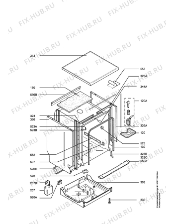 Взрыв-схема посудомоечной машины Electrolux ESF6280 - Схема узла Housing 001