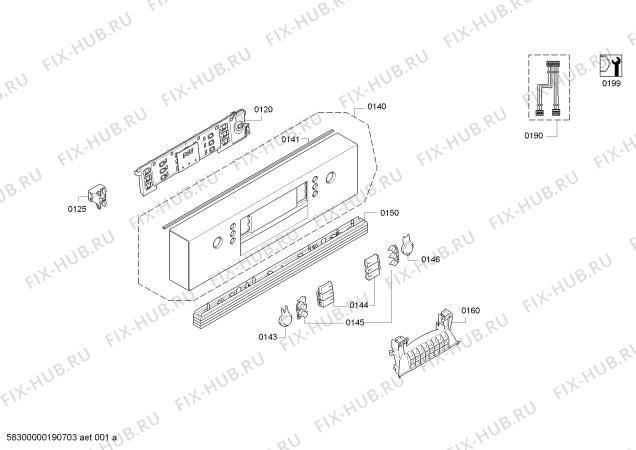 Схема №2 SPI63M05CH swiss edition с изображением Передняя панель для посудомойки Bosch 11015935