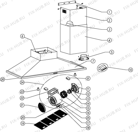 Схема №1 BETA120 с изображением Запчасть для электровытяжки DELONGHI DAU1570047