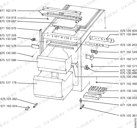 Взрыв-схема холодильника Aeg OEKO A.642-1I - Схема узла Section 2