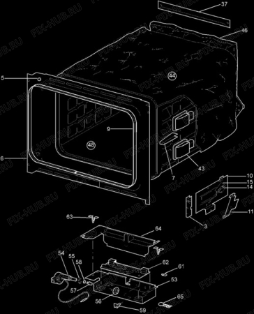 Взрыв-схема плиты (духовки) Aeg A90GATCGRN - Схема узла Oven body