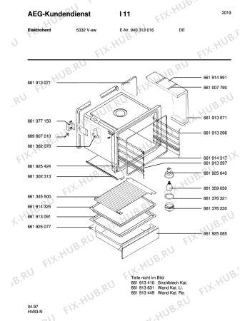 Взрыв-схема плиты (духовки) Aeg 5332V-W - Схема узла Section2