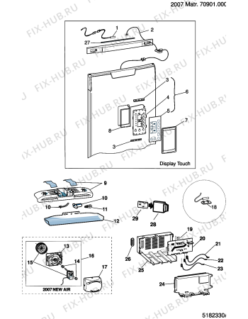 Взрыв-схема холодильника Ariston BCZM400IX (F039666) - Схема узла
