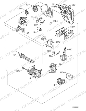 Взрыв-схема стиральной машины Electrolux EWF1098 - Схема узла Electrical equipment 268