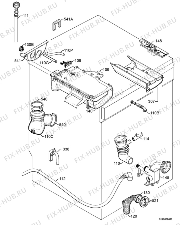 Взрыв-схема стиральной машины Electrolux EWG14440W - Схема узла Hydraulic System 272