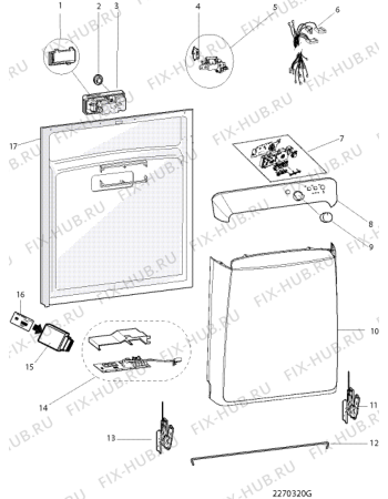 Схема №2 DFP2631MEU (F078239) с изображением Сенсорная панель для электропосудомоечной машины Indesit C00301151