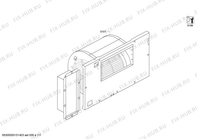 Схема №1 VTN600F с изображением Ремкомплект для вентиляции Bosch 12011249