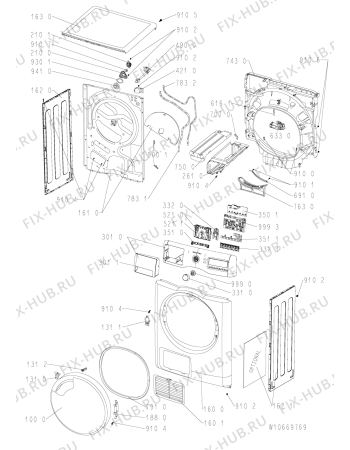 Схема №2 AZA-HP 8772 с изображением Блок управления для стиральной машины Whirlpool 481010740085
