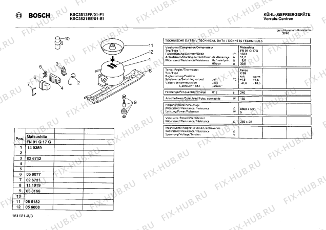 Взрыв-схема холодильника Bosch KSC3521EE - Схема узла 03