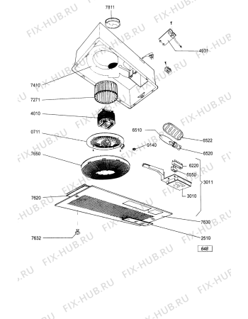 Схема №1 DL3352WH DL 3352 WS с изображением Запчасть для вытяжки Whirlpool 481946238836