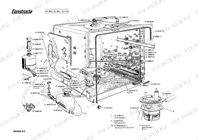 Взрыв-схема посудомоечной машины Constructa CG0135 - Схема узла 02