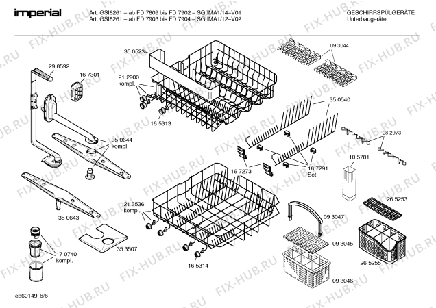 Взрыв-схема посудомоечной машины Imperial SGIIMA1 GSI8261 - Схема узла 06