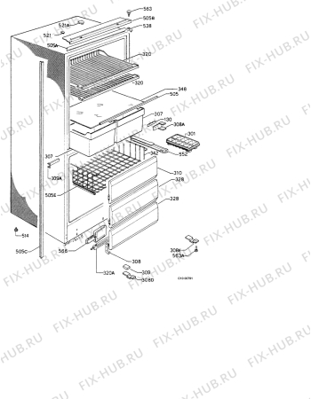 Взрыв-схема холодильника Electrolux ER3137I - Схема узла Housing 001