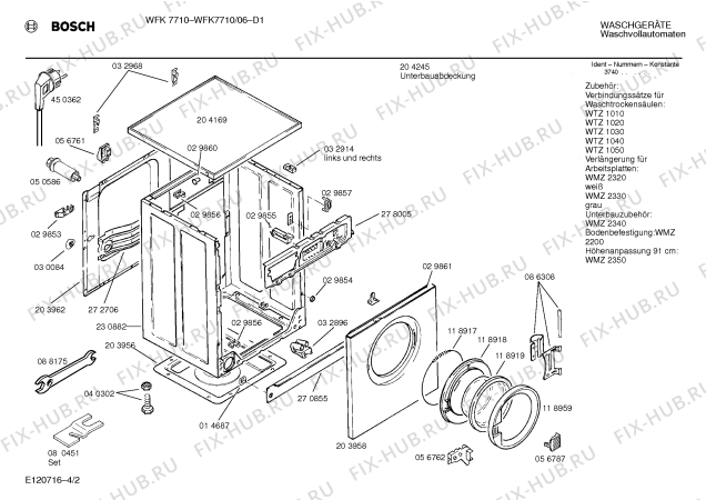 Взрыв-схема стиральной машины Bosch WFK7710 - Схема узла 02