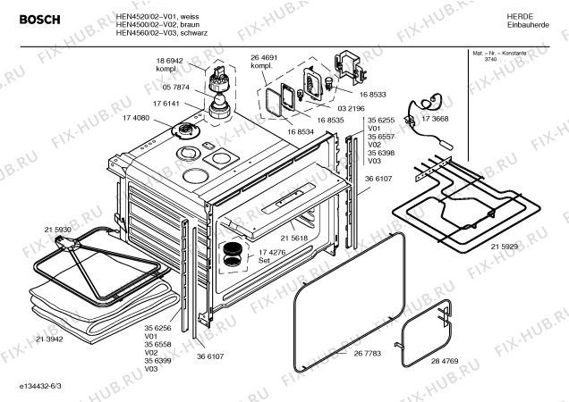 Схема №1 HEN4500 с изображением Инструкция по эксплуатации для электропечи Bosch 00581816