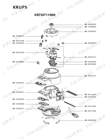 Схема №2 KB720742/86A с изображением Переключатель для электроблендера Krups MS-4939830