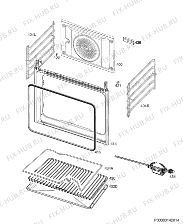 Взрыв-схема плиты (духовки) Zanussi ZOB35772XU - Схема узла Oven