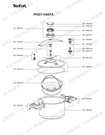 Схема №1 P0521635/07A с изображением Котелка Tefal SS-980577