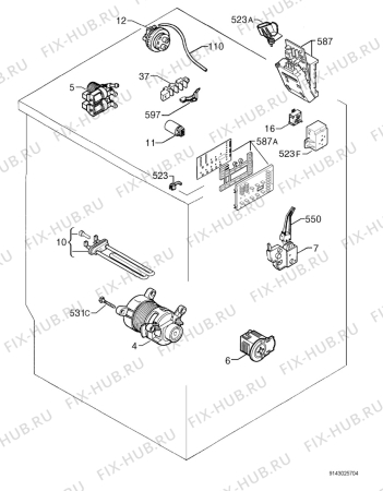 Взрыв-схема стиральной машины Aeg Electrolux L60800 - Схема узла Electrical equipment 268