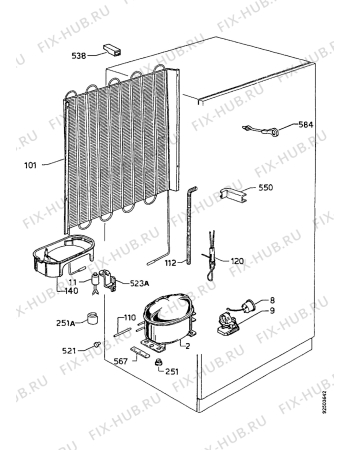 Взрыв-схема холодильника Marijnen CM2674DB - Схема узла Cooling system 017