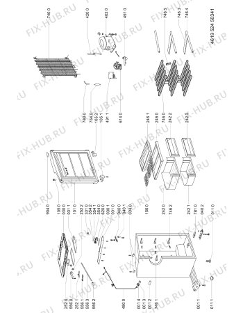 Схема №1 GKA 1601 с изображением Корпусная деталь для холодильной камеры Whirlpool 481244010962