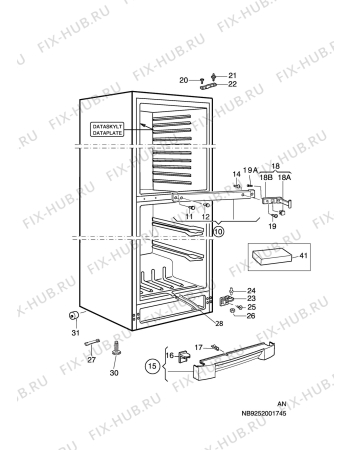 Взрыв-схема холодильника Electrolux ERB3516 - Схема узла C10 Cabinet