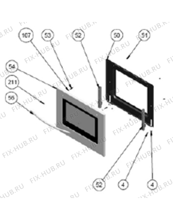 Взрыв-схема плиты (духовки) Faure CGL602W - Схема узла Section 2