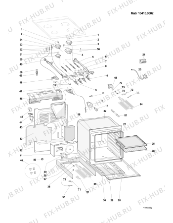 Взрыв-схема плиты (духовки) Indesit KN3G2107XRU (F073456) - Схема узла
