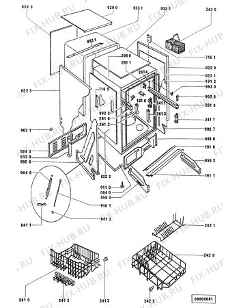 Схема №2 ADG 954/1 с изображением Дозатор моющих средств для посудомоечной машины Whirlpool 481990500459
