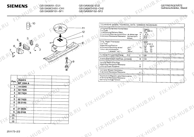 Взрыв-схема холодильника Siemens GS13A00 - Схема узла 02