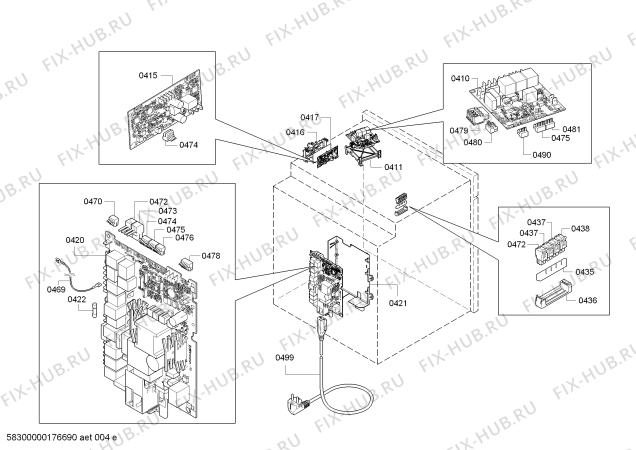 Взрыв-схема плиты (духовки) Bosch HNG6764W6 - Схема узла 04
