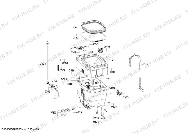 Схема №4 WOT20352OE с изображением Ручка выбора программ для стиралки Bosch 00617502