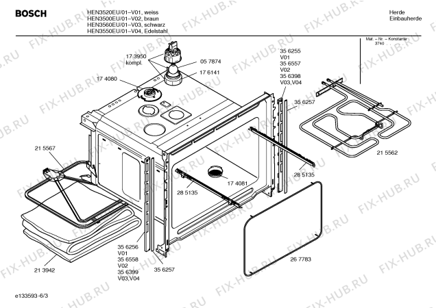 Схема №1 HEN3520EU с изображением Инструкция по эксплуатации для духового шкафа Bosch 00527055
