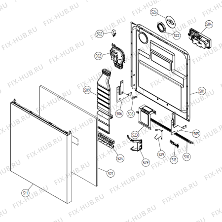 Взрыв-схема посудомоечной машины Gorenje D660 SF   -White Bi #103660100 (180798, DW20.3) - Схема узла 05