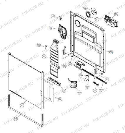 Взрыв-схема посудомоечной машины Asko D3530 XL AU   -Titanium FI (336240, DW20.4) - Схема узла 05