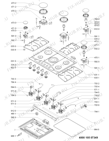Схема №1 AKS 211/IX с изображением Клавиша для духового шкафа Whirlpool 481010481377