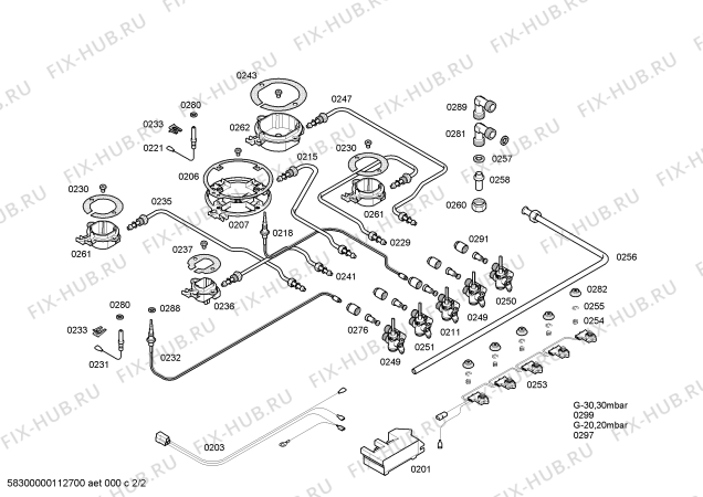 Схема №1 PHL206FAU Bosch с изображением Стеклокерамика для плиты (духовки) Bosch 00471538