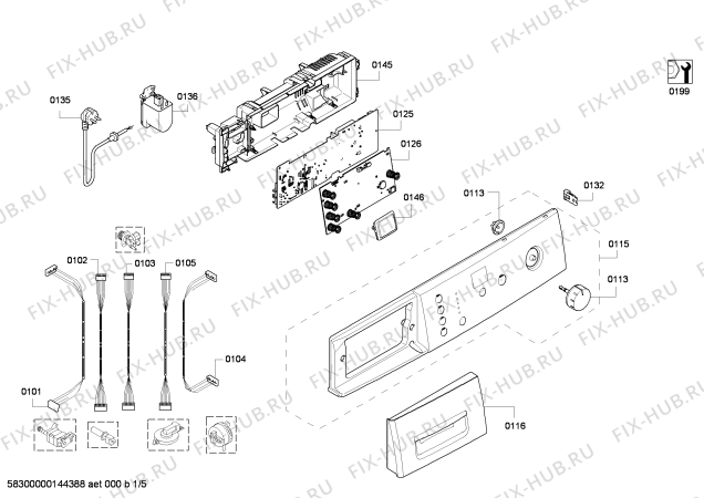 Схема №2 WAE24343 Bosch Maxx 6 VarioPerfect с изображением Панель управления для стиралки Bosch 00676432